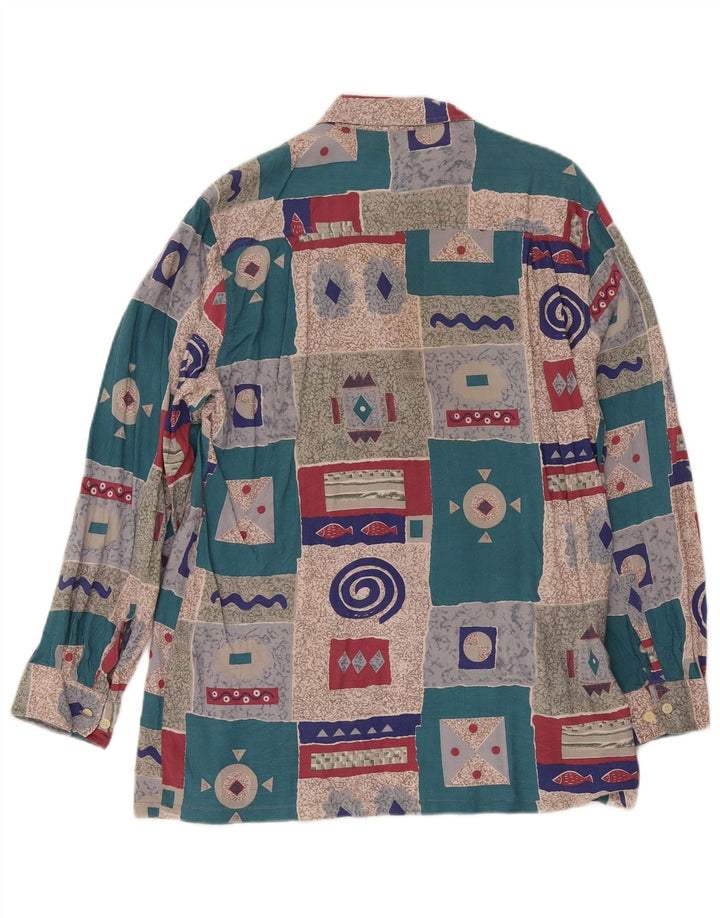 Vintage Ανδρικό Πουκάμισο UK 15 1/2 Medium Πολύχρωμο Patchwork Ρετρό