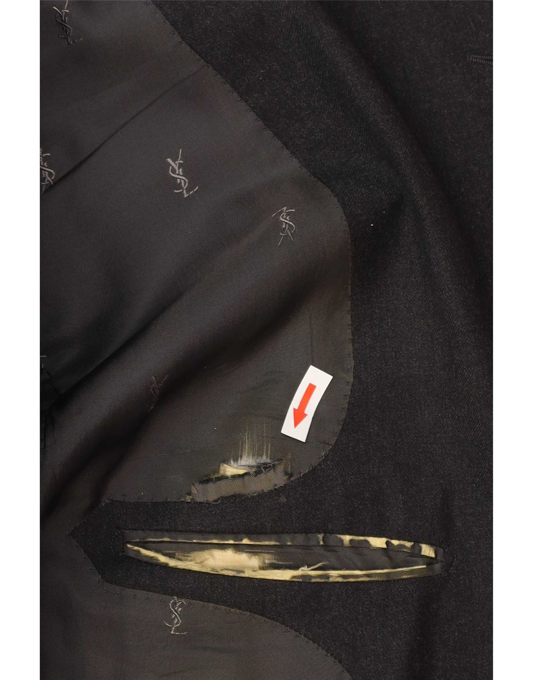 Yves Saint Laurent Ανδρικό σακάκι 2 κουμπιών IT 56 3XL Gray Wool Classic