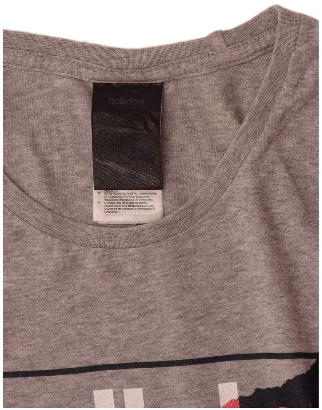Ανδρικό γραφικό T-Shirt Adidas Top Μικρό γκρι βαμβακερό