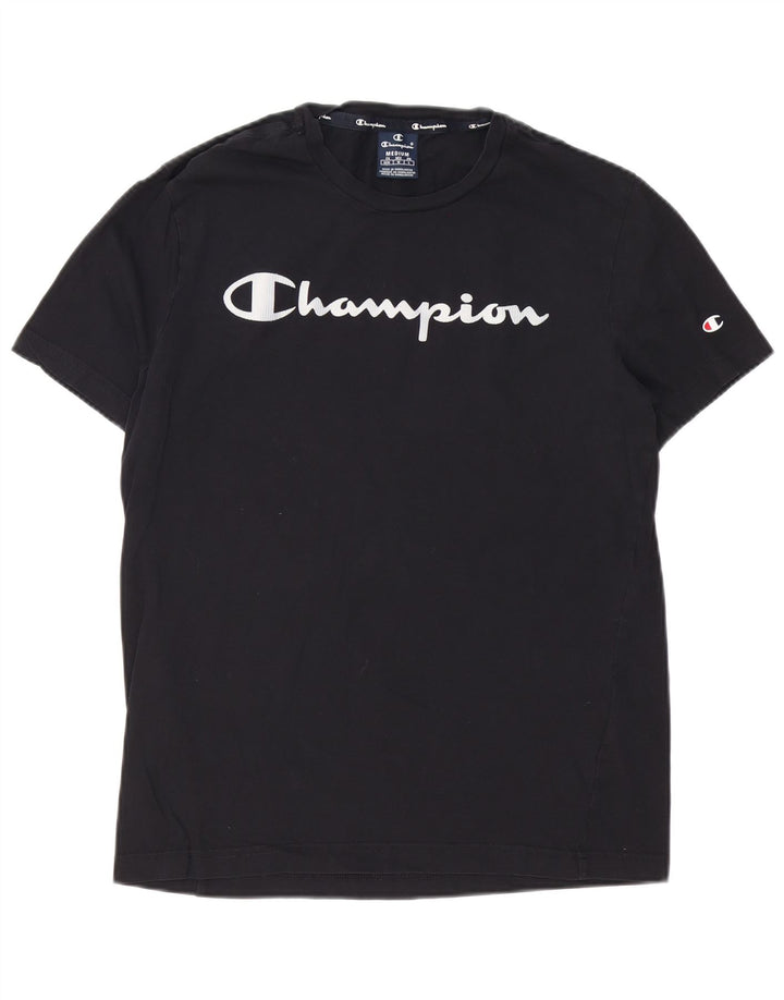 Ανδρικό γραφικό T-Shirt Champion Top Μεσαίο μαύρο βαμβακερό