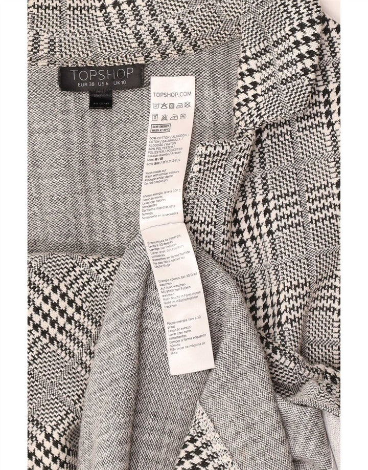 Topshop Γυναικείο Πανωφόρι UK 10 Small Grey Houndstooth Βαμβακερό