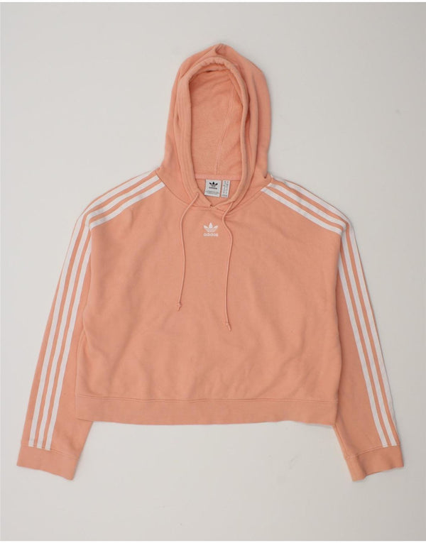Γυναικεία Adidas Crop Hoodie Jumper UK 18 XL Πορτοκαλί βαμβακερό