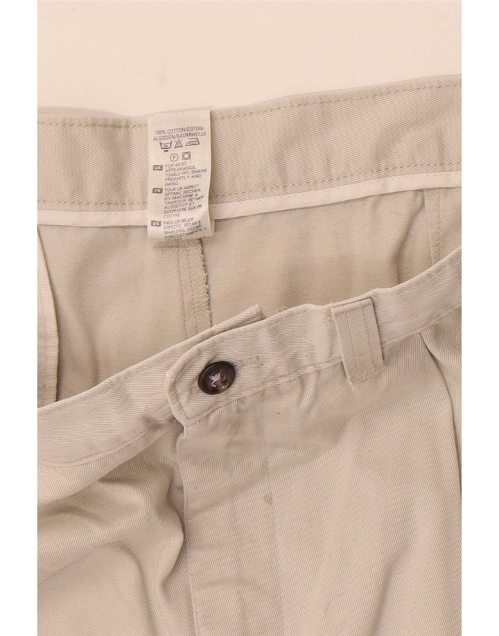 Marks & Spencer Ανδρικό σορτς Chino με καρφίτσες W36 μεγάλο, βαμβακερό σε λευκό χρώμα