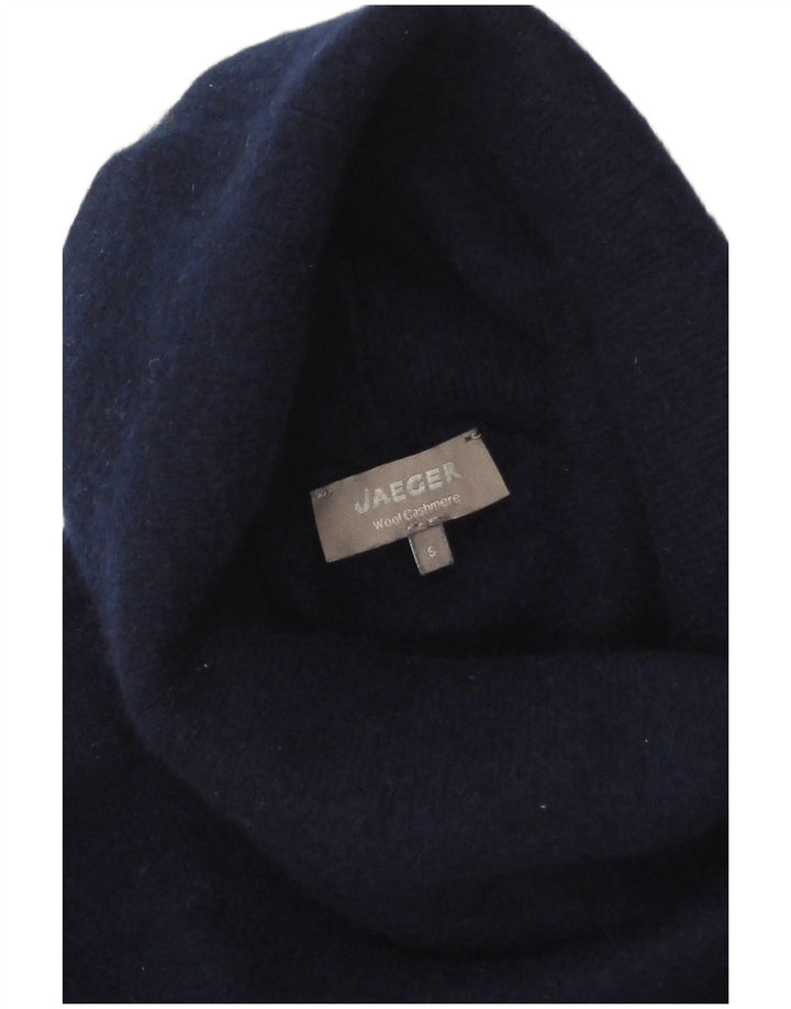 Γυναικείο πουλόβερ Jaeger Crop Roll Neck Jumper UK 10 Small Navy Blue Wool
