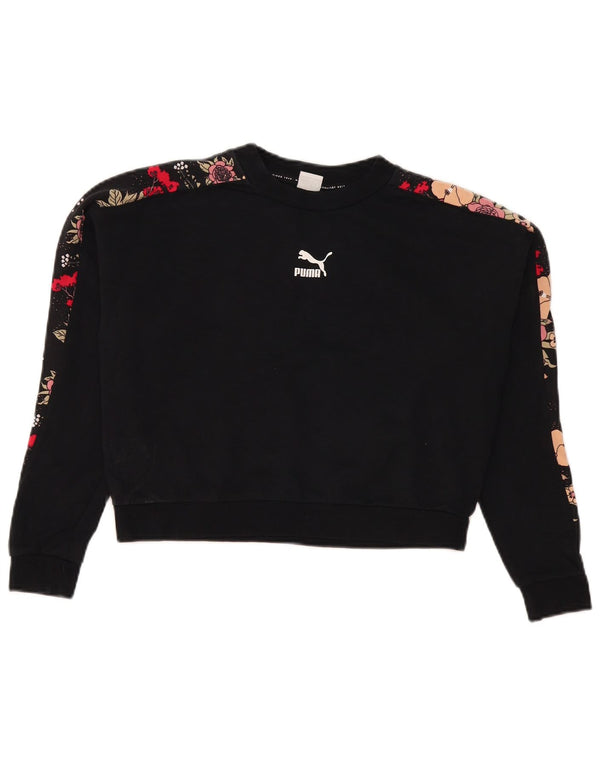Γυναικεία φούτερ Puma Crop Graphic Jumper UK 14 Medium Black Floral