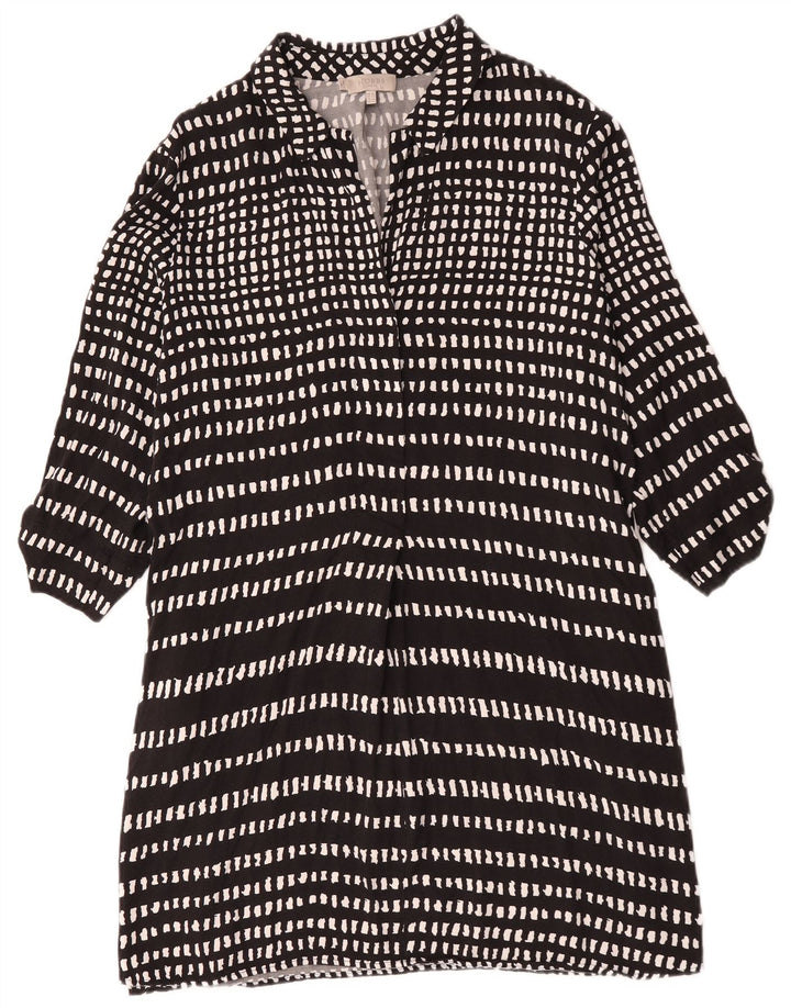 Hobbs Γυναικείο φόρεμα 3/4 με μανίκια UK 18 XL Μαύρη γεωμετρική βισκόζη