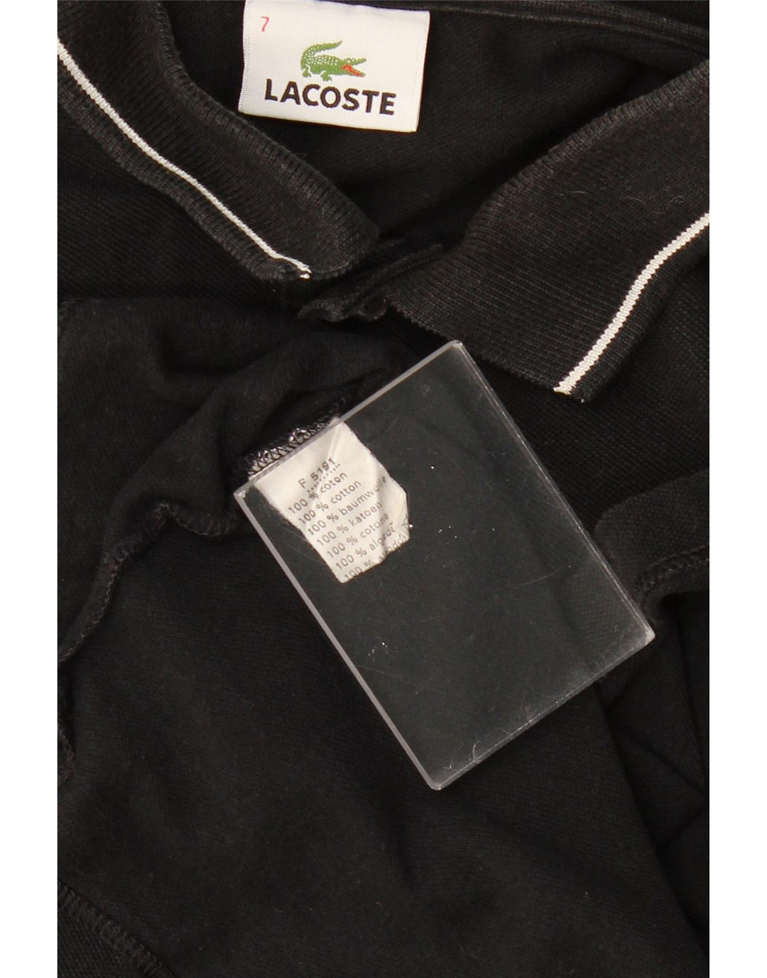 Ανδρικό γραφικό μπλουζάκι πόλο LACOSTE Μέγεθος 7 2XL Μαύρο βαμβακερό