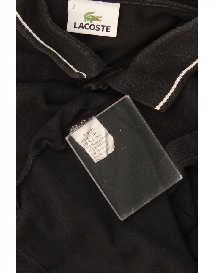Ανδρικό γραφικό μπλουζάκι πόλο LACOSTE Μέγεθος 7 2XL Μαύρο βαμβακερό