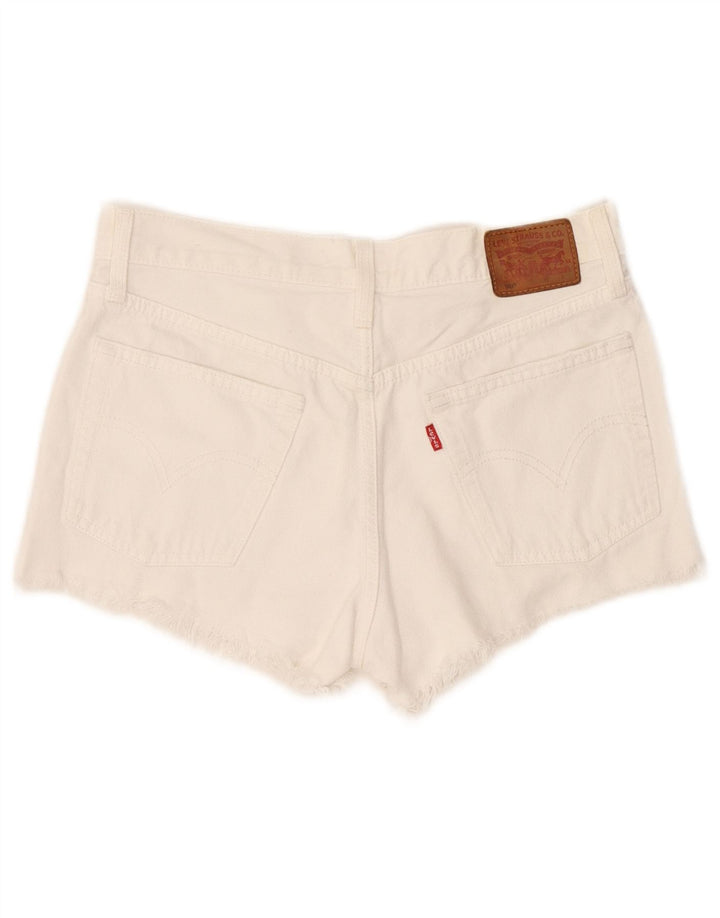 Levi's Womens 501 Distressed τζιν σορτς W26 μικρό λευκό βαμβακερό