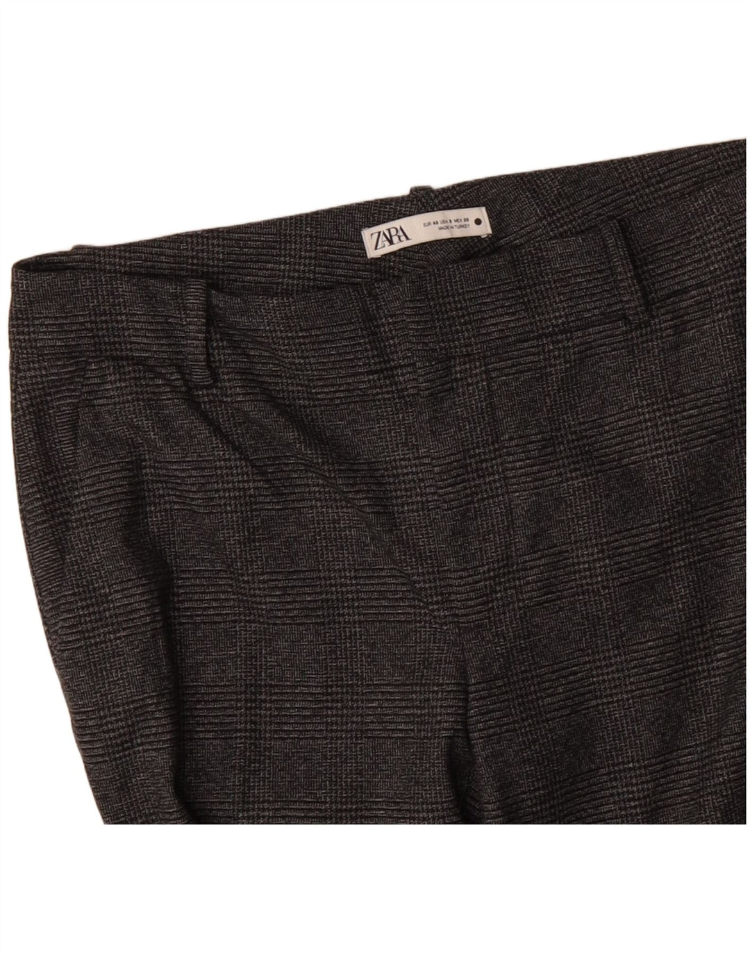 ZARA Γυναικείο Slim Suit Παντελόνι EU 40 Medium W30 L29 Grey Check Polyester