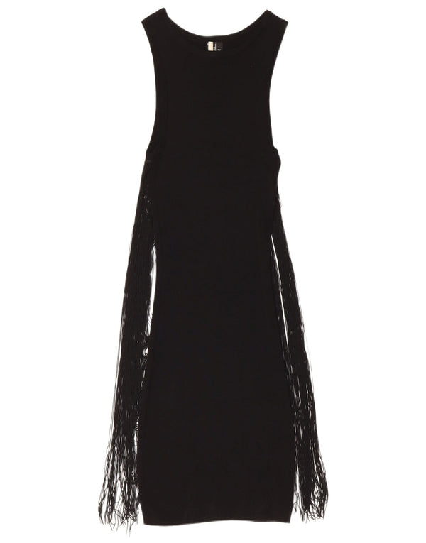 Topshop Γυναικείο Maxi Αμάνικο Φόρεμα UK 6 XS Μαύρη βισκόζη
