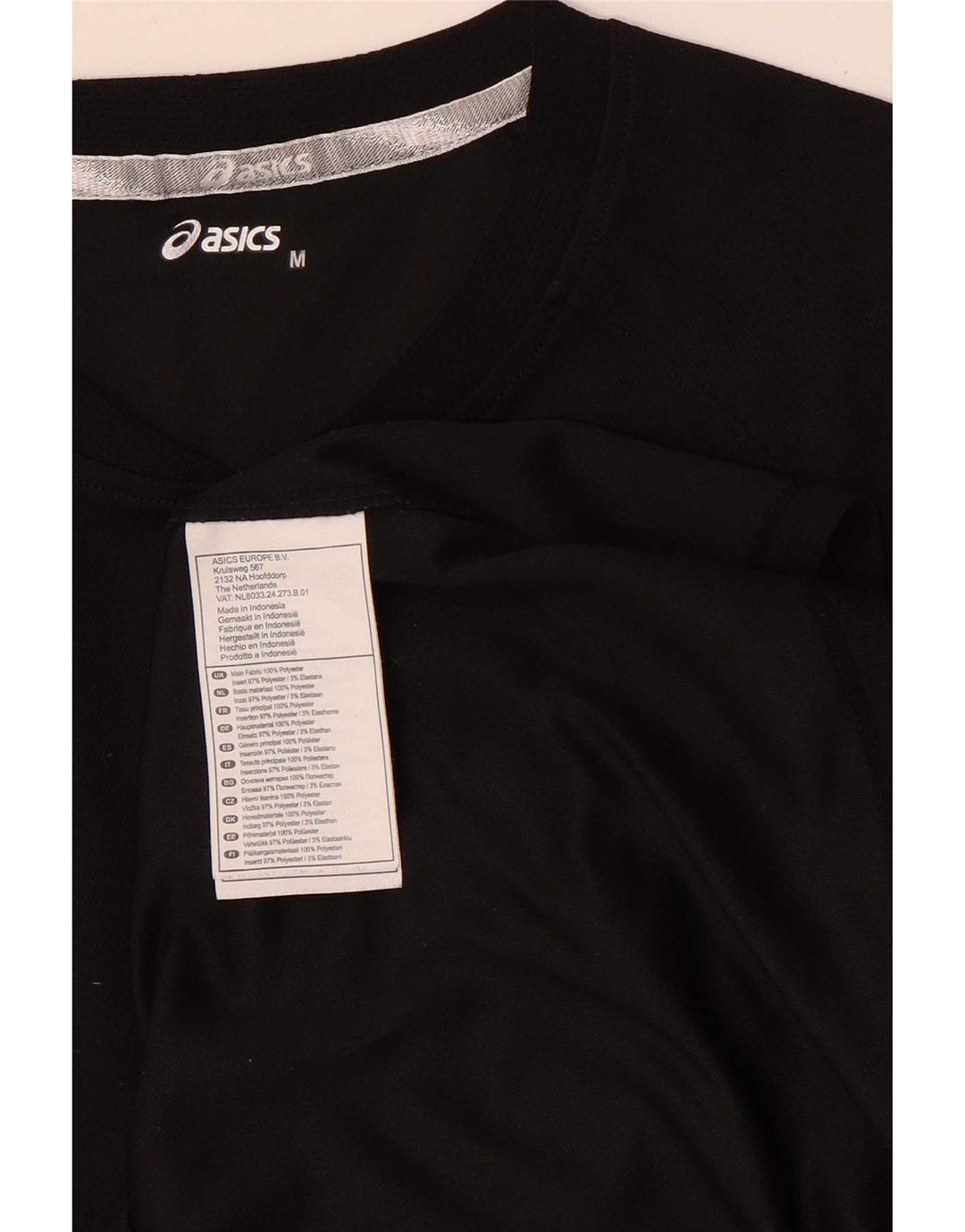 Asics Γυναικείο T-Shirt Top UK 12 Medium Black Polyester