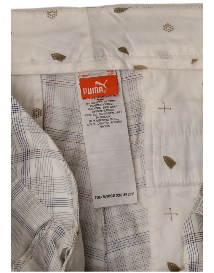 Ανδρικό παντελόνι Chino PUMA Slim W34 L34 White Check Polyester