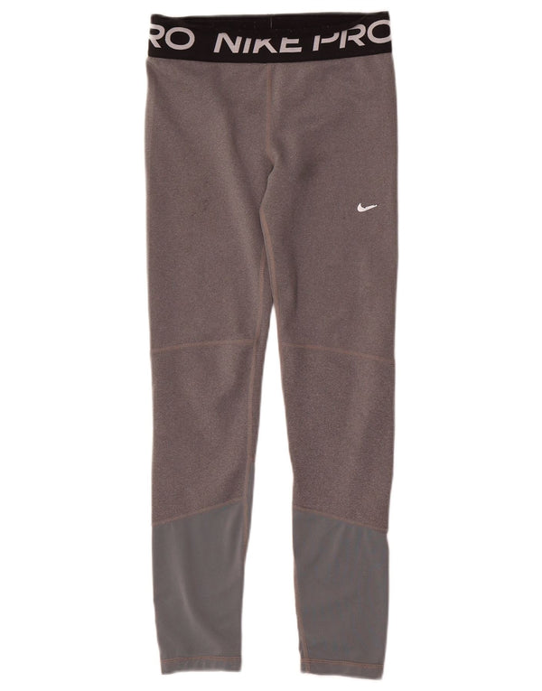 Γραφικά κολάν Nike Girls Dri Fit 12-13 ετών Μεγάλο γκρι χρώμα