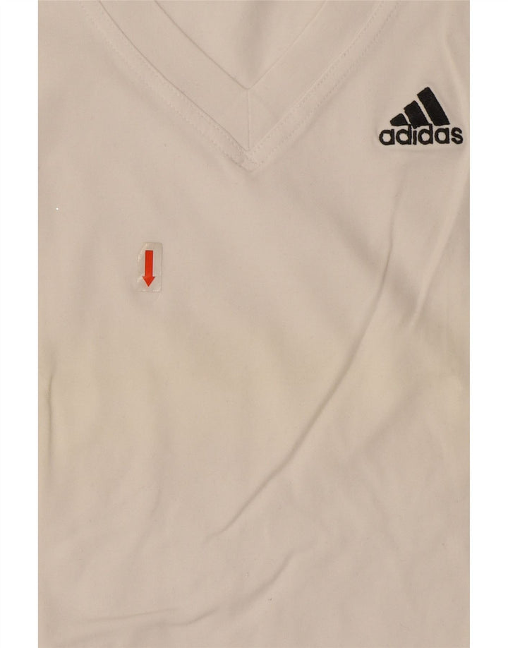 Adidas Γυναικείο Γιλέκο Τοπ UK 8 Μικρό λευκό βαμβακερό