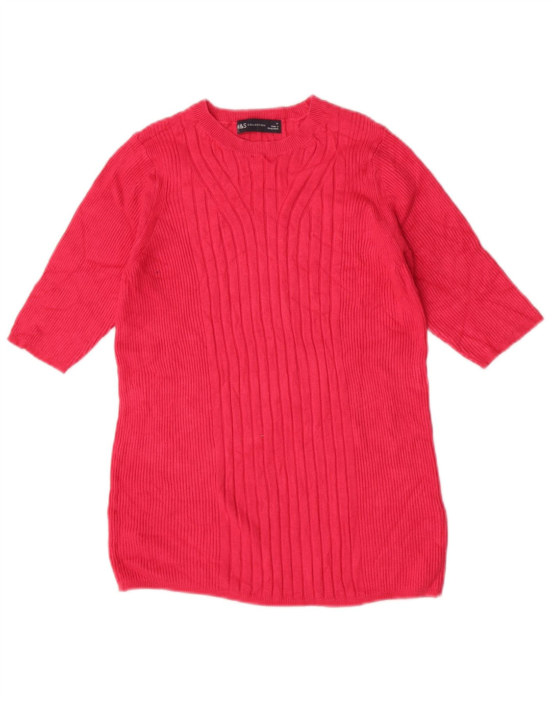 Marks & Spencer Γυναικείο πουλόβερ με λαιμόκαυστο UK 12 Medium Pink