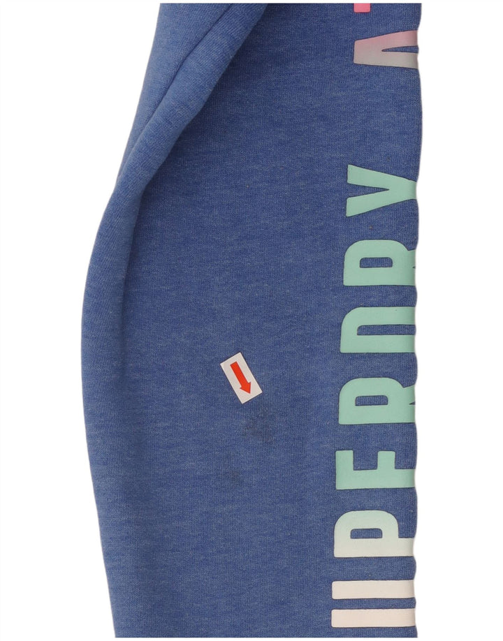 Γυναικείο γραφικό κουκούλα SUPERDRY UK 16 Large Blue Flecked Cotton
