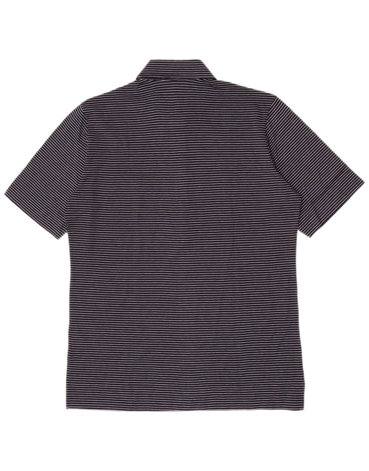 Herion Ανδρικό πουκάμισο Polo Βαμβακερό με μεσαίο Navy Blue Pinstripe