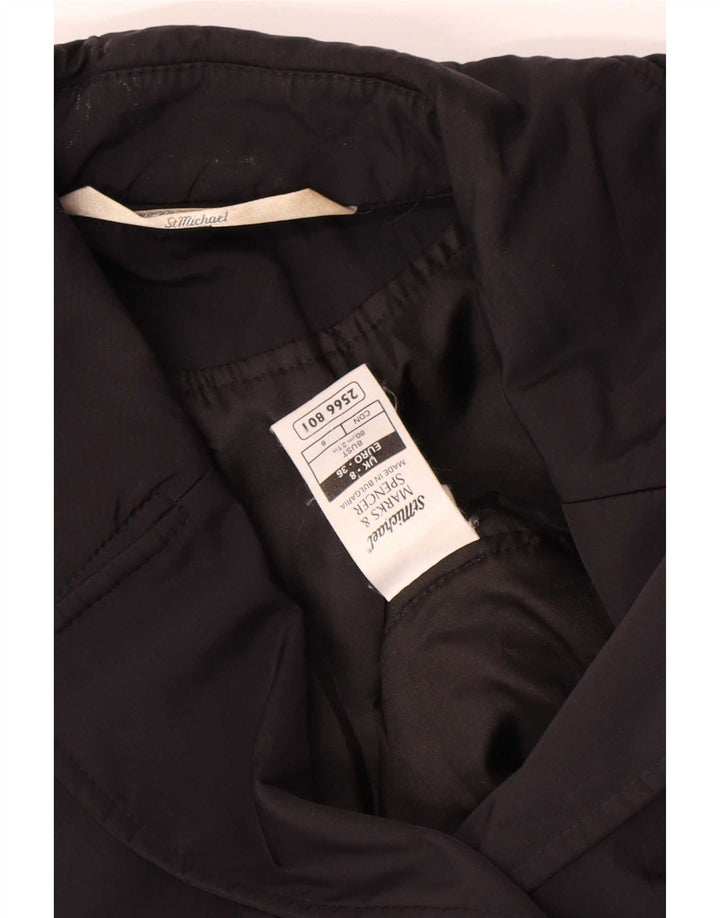 Marks & Spencer Γυναικείο παλτό St. Michael με διπλό στήθος UK 8 Small Black