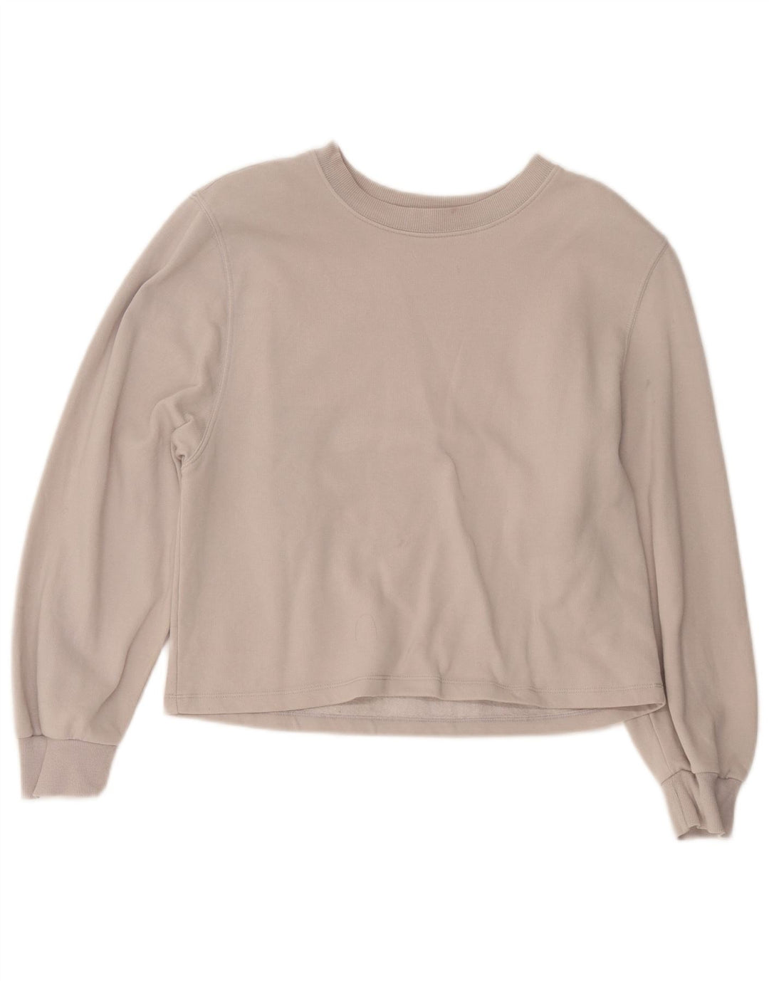 Zara Γυναικεία φούτερ Crop Jumper UK 14 Medium Grey Cotton