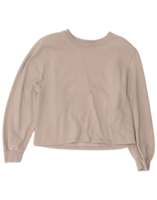 Zara Γυναικεία φούτερ Crop Jumper UK 14 Medium Grey Cotton