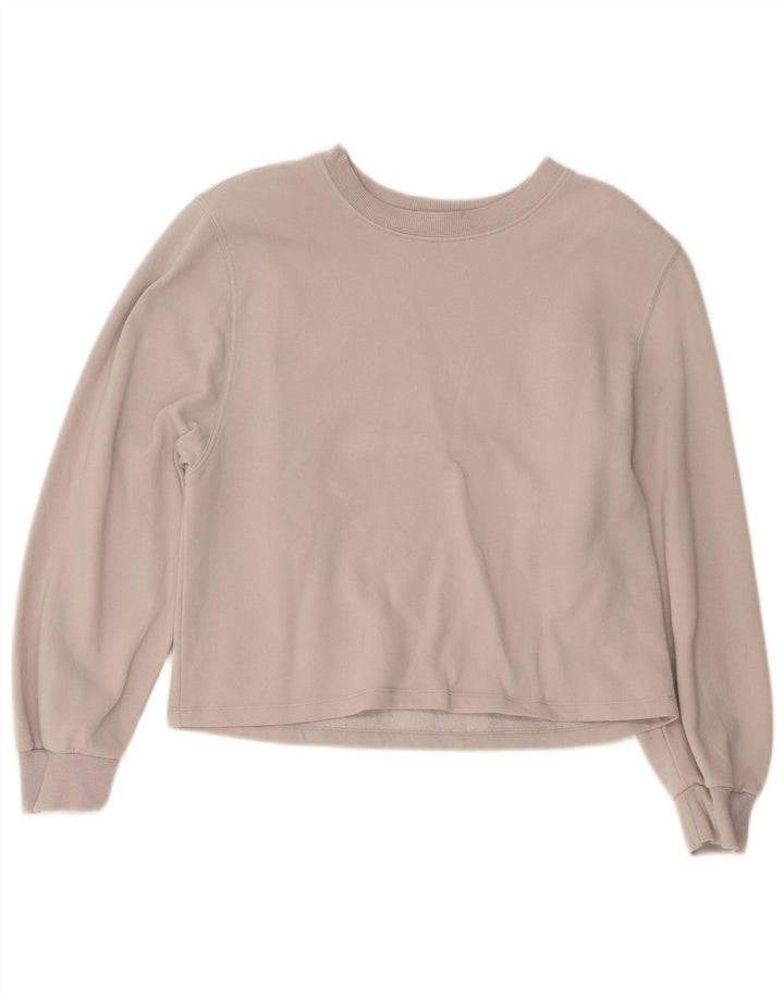 Zara Γυναικεία φούτερ Crop Jumper UK 14 Medium Grey Cotton