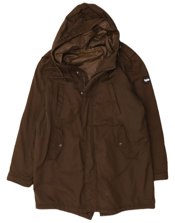 Ανδρικό μπουφάν Parka με κουκούλα Gas IT 56 3XL Καφέ Βαμβακερό