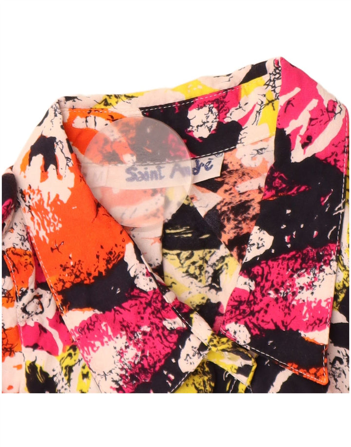 Vintage Γυναικείο Oversized Longline Μπλούζα UK 14 Medium Πολύχρωμο