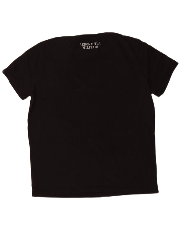 Ανδρικό T-Shirt Aeronautica Militare Top 2XL Μαύρο βαμβακερό