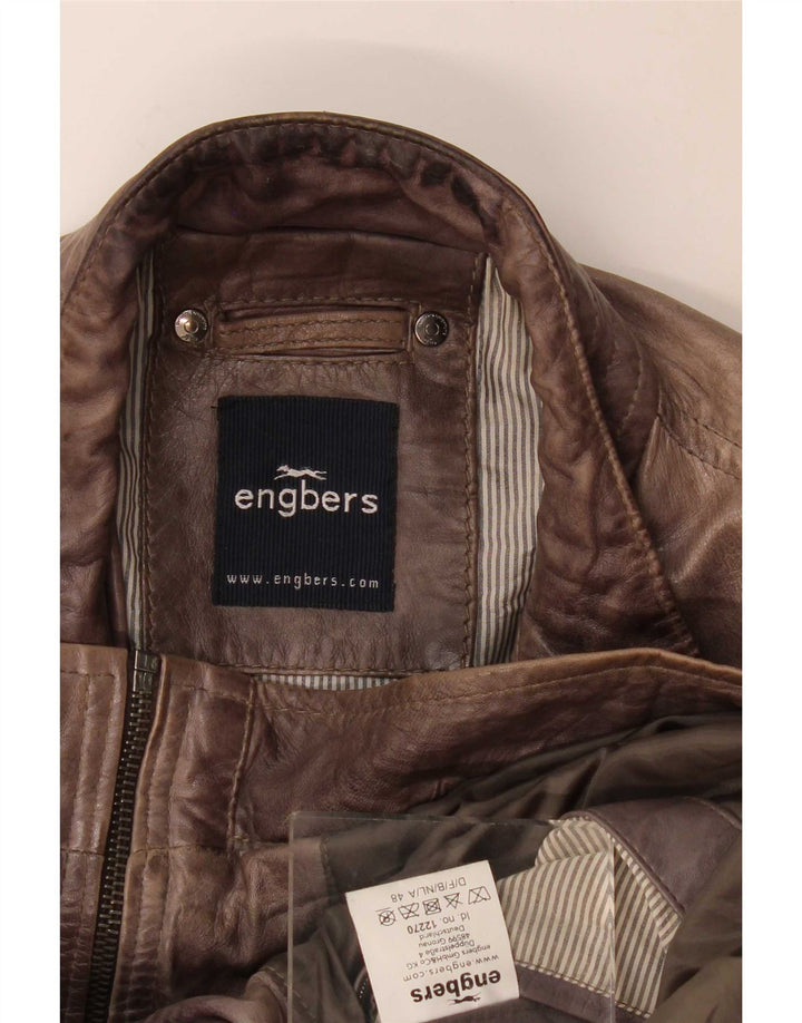 Ανδρικό Δερμάτινο Μπουφάν Engbers IT 48 Medium Grey