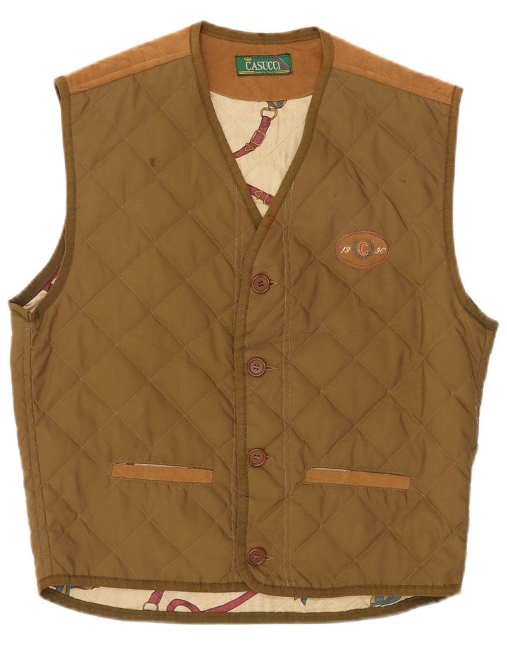 Casucci Ανδρικά Καπιτονέ Gilet UK 36 Μικρός Πολυεστέρας Χακί