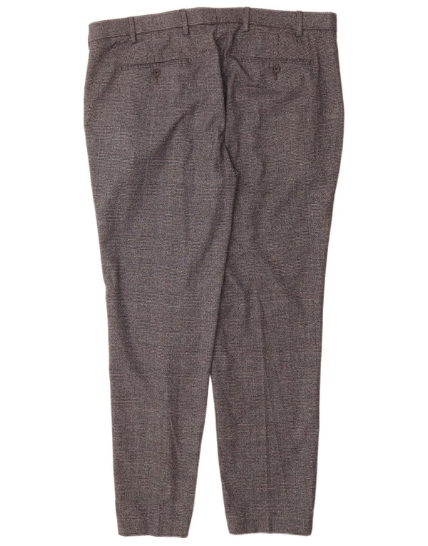 Marks & Spencer Ανδρική ίσια φόρμα παντελόνι W40 L31 Grey Check