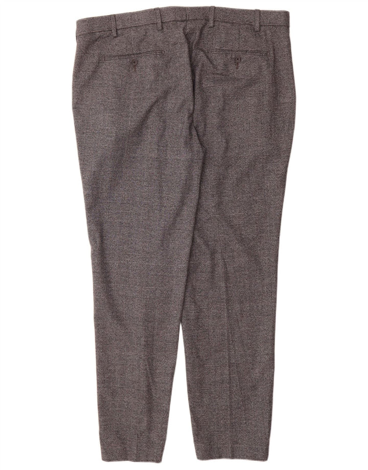 Marks & Spencer Ανδρική ίσια φόρμα παντελόνι W40 L31 Grey Check