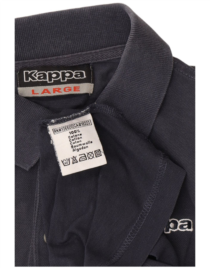 Ανδρικό μπλουζάκι πόλο KAPPA μεγάλο μπλε ναυτικό βαμβακερό
