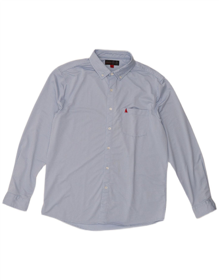 Ανδρικό πουκάμισο Musto μεγάλο μπλε Gingham Polyester