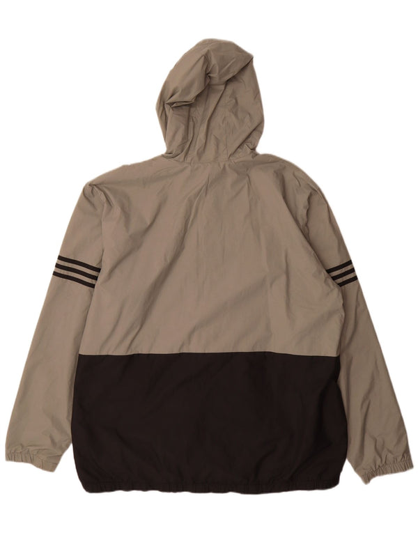 Adidas Ανδρικό μπουφάν βροχής με κουκούλα UK 42 XL γκρι πολυαμίδιο