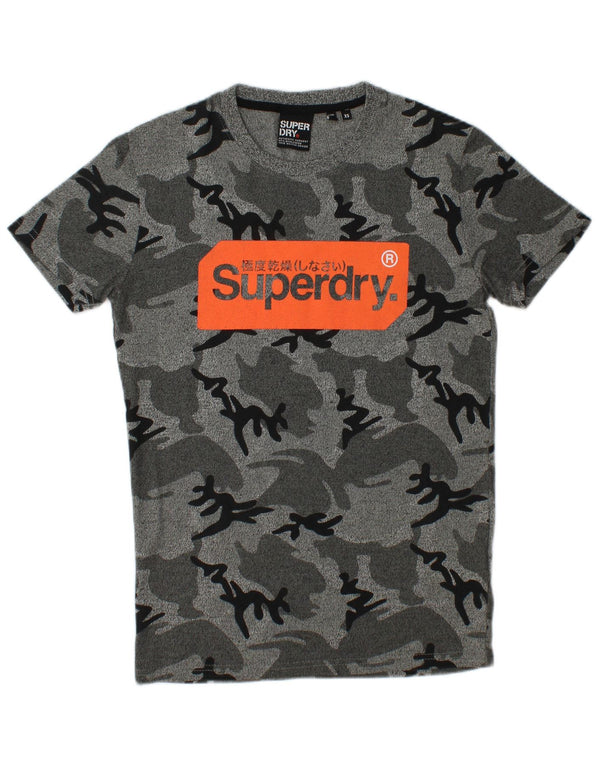 Ανδρικό γραφικό μπλουζάκι SUPERDRY Top XS Γκρι βαμβακερό καμουφλάζ