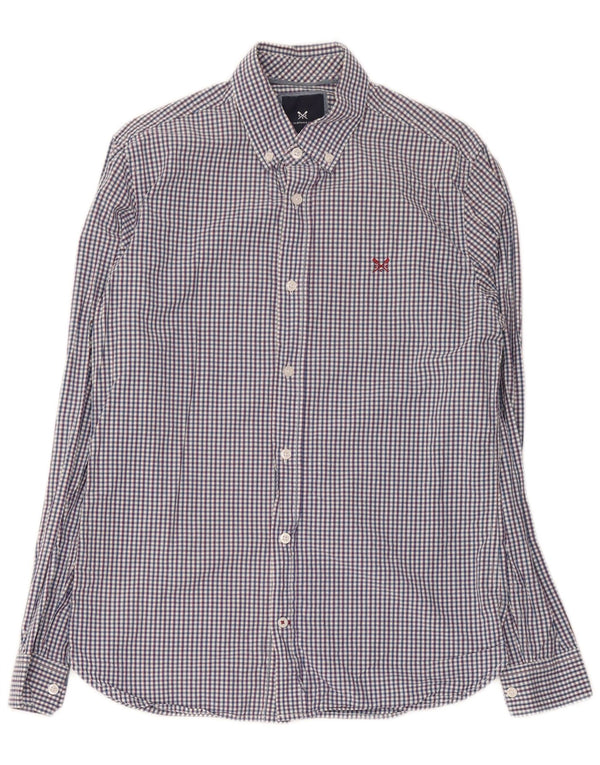 Crew Clothing Ανδρικό πουκάμισο Slim Fit Μικρό Navy Blue από βαμβακερό Gingham