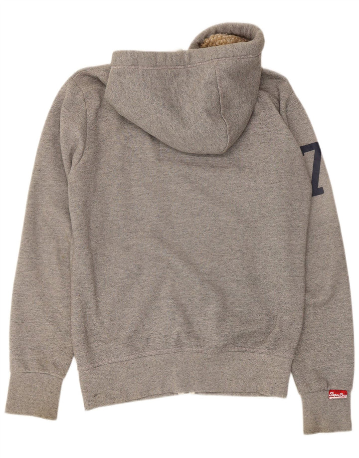 Ανδρικό πουλόβερ με κουκούλα με φερμουάρ Superdry μεγάλο γκρι βαμβακερό