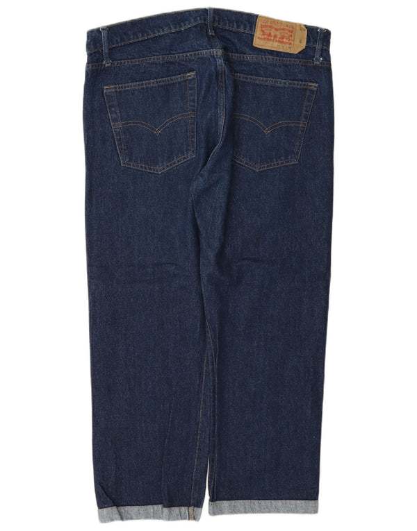 Levi's Womens 501 Straight Jeans W38 L27 Navy Blue Cotton