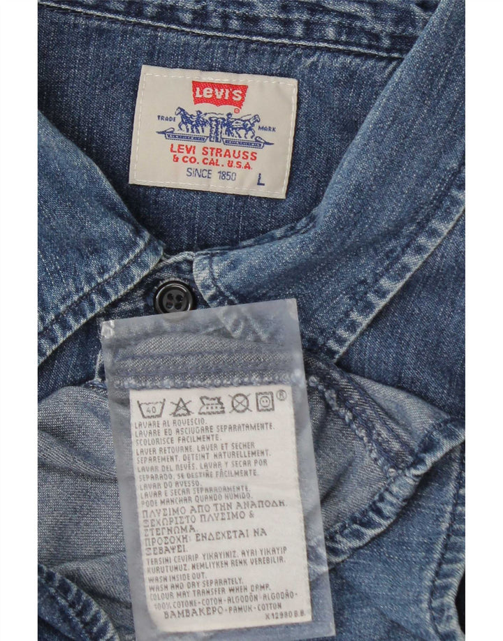 Ανδρικό τζιν πουκάμισο Levi's μεγάλο μπλε βαμβακερό