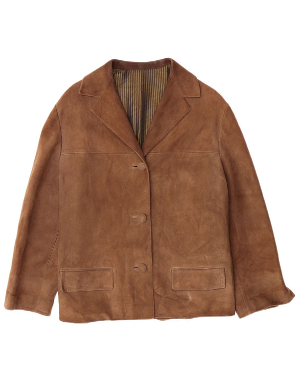 Vintage Γυναικείο Suede Jacket UK 12 Medium Brown
