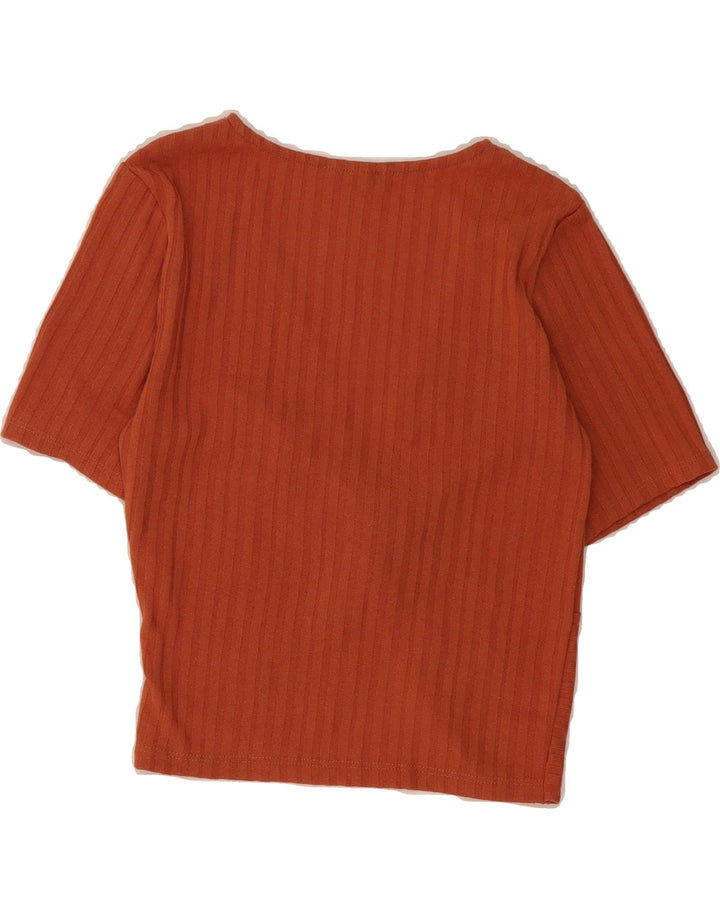 ZARA Womens Crop Blouse Top UK 8 Small Orange Polyester Vintage Zara and Second-Hand Zara from Messina Hembry 
