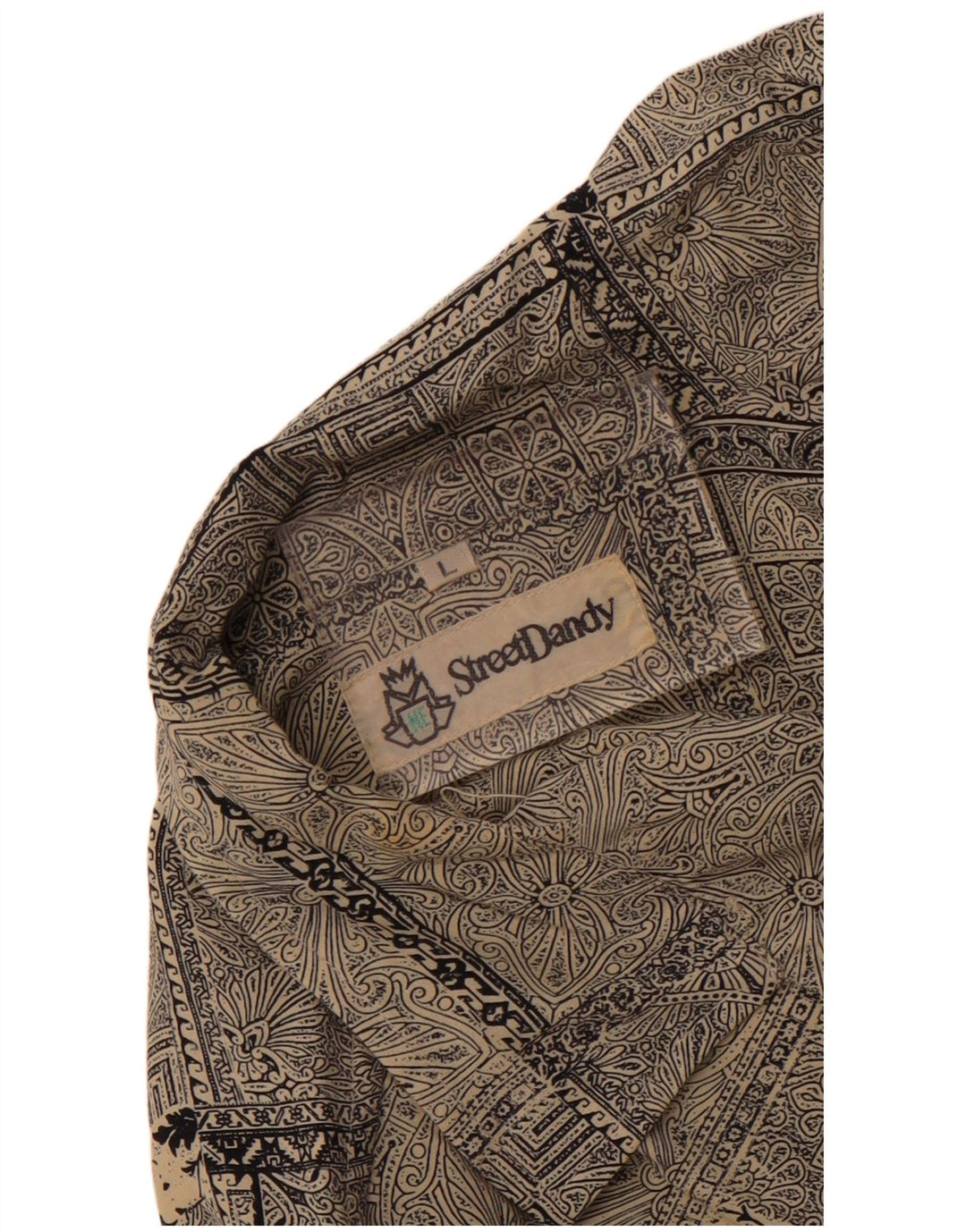 Vintage ανδρικό κοντομάνικο πουκάμισο μεγάλο γκρι Paisley