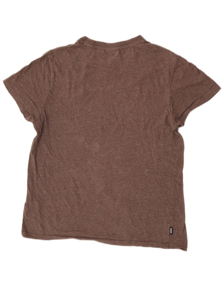 Superdry Ανδρικό T-Shirt Top XL Καφέ Βαμβακερό
