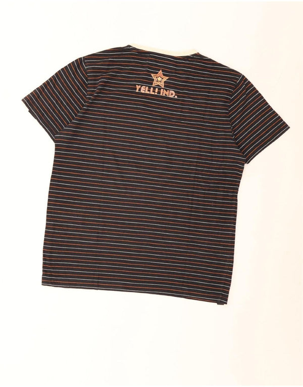 Κραυγή! Γυναικείο γραφικό μπλουζάκι UK 16 Large Navy Blue ριγέ βαμβακερό