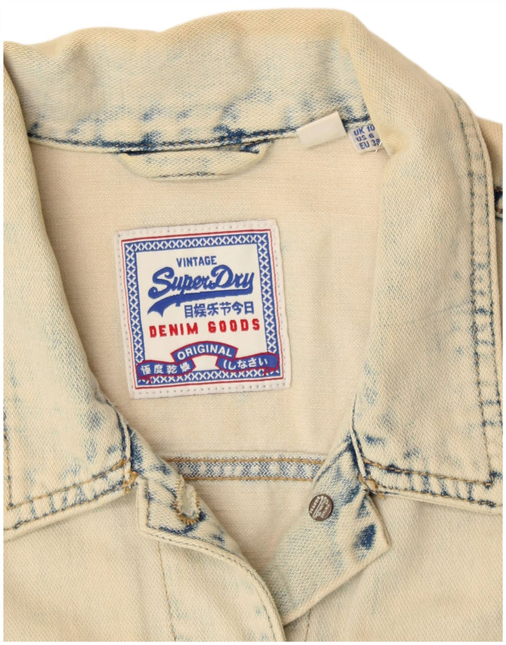 Γυναικείο τζιν μπουφάν SUPERDRY UK 10 Small Beige βαμβακερό