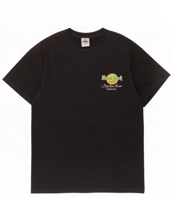Hard Rock Cafe Mens Barcolana Graphic T-Shirt Top Medium Black Cotton