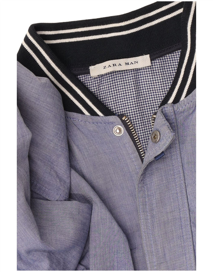 Zara Ανδρικό Bomber Jacket UK 38 Medium Blue