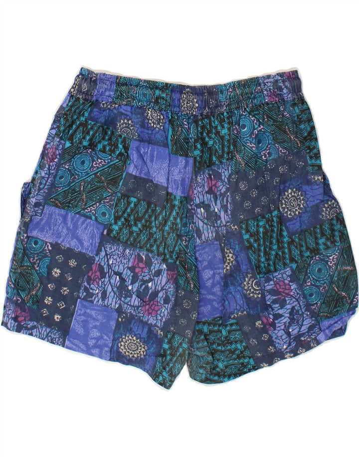 MOON BEACH Mens Swimming Shorts Small  Navy Blue Patchwork Vintage Moon Beach and Second-Hand Moon Beach from Messina Hembry 